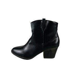 SUGAR TULA Black Lizard Western Boots Booties